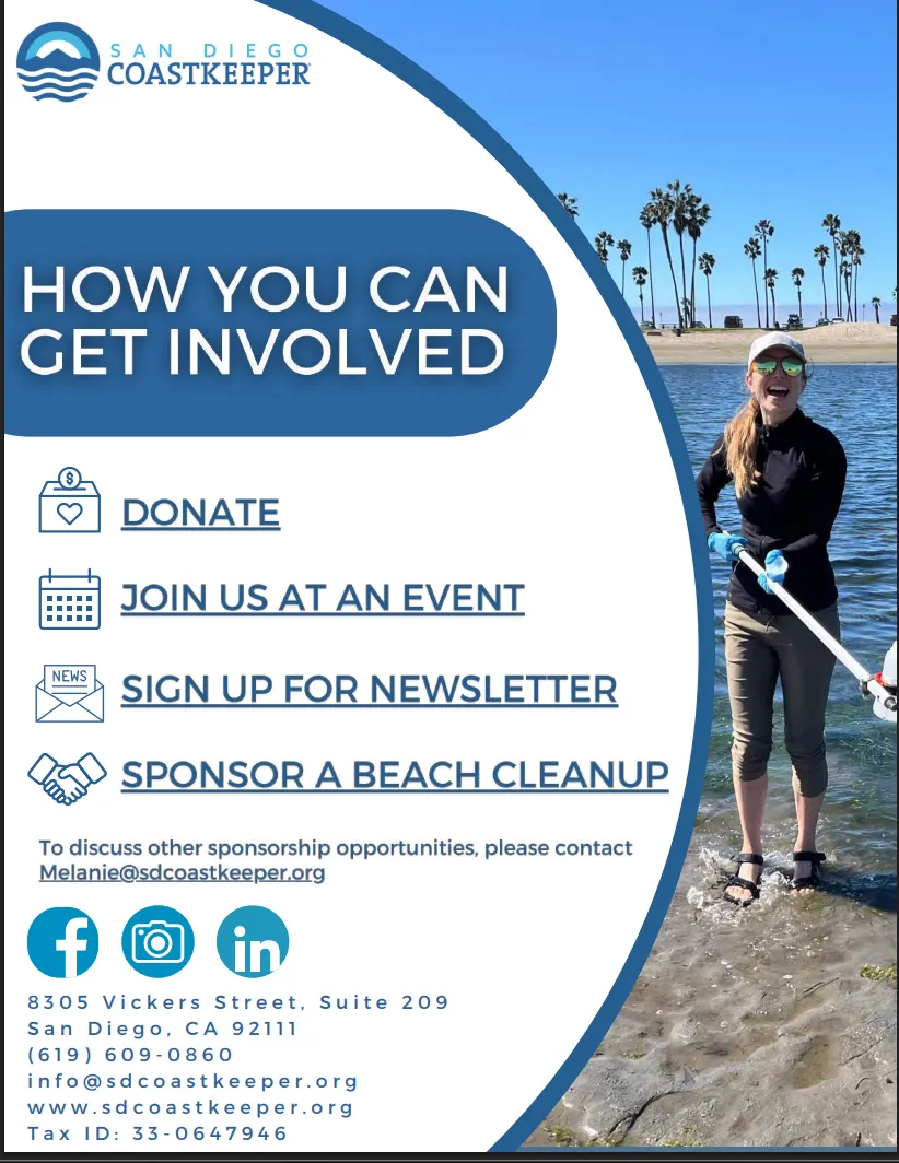 woman collecting water sample on marketing flyer