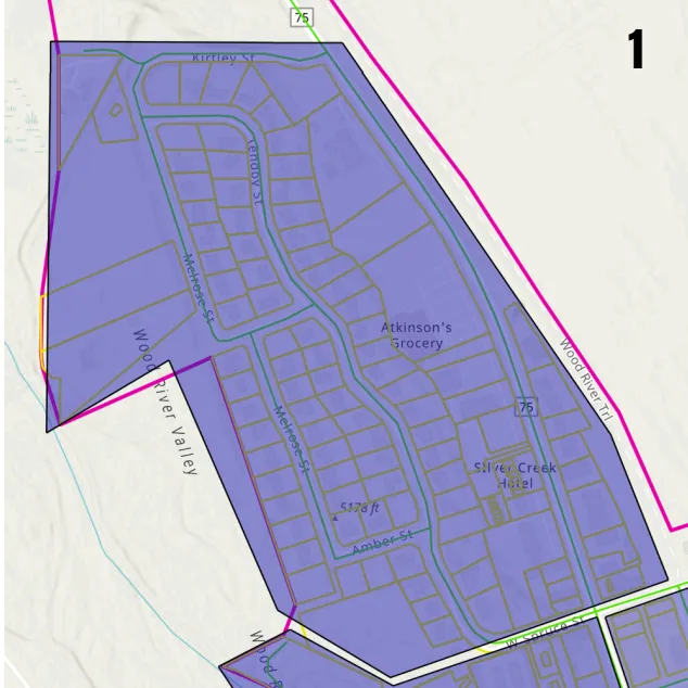 map showing an area segment